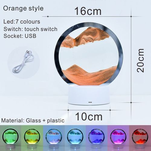 7 Color Touch Activated QuickSand Lamp Artistic Sand Painting Hourglass Table Light, Unique Decor Gift