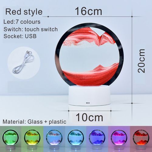 7 Color Touch Activated QuickSand Lamp Artistic Sand Painting Hourglass Table Light, Unique Decor Gift