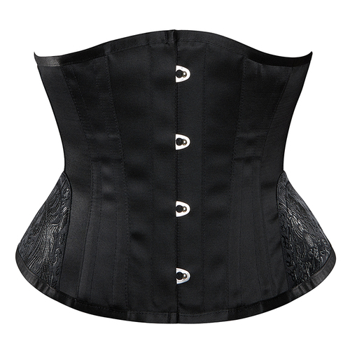 Plus Size Satin Steel Boned Underbust Corset Sexy Bustier for Hourglass Curves