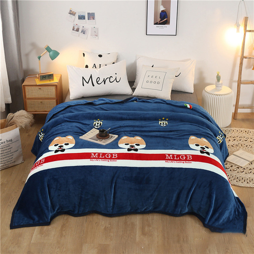 Microfiber Throw Fleece Bed Blanket  Cheap Solid And Printed Color Flannel Nap Knee Air conditioning Travel Car