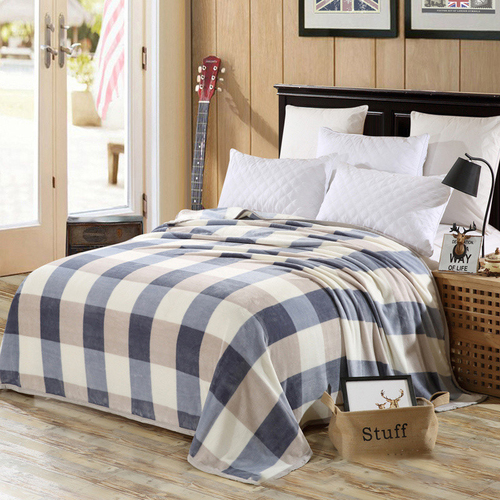Microfiber Throw Fleece Bed Blanket  Cheap Solid And Printed Color Flannel Nap Knee Air conditioning Travel Car