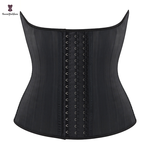 Label Genuine Leather & Rubber Waist Cincher Up Curvy Hourglass Corset, Workout Waist Trainer Belt