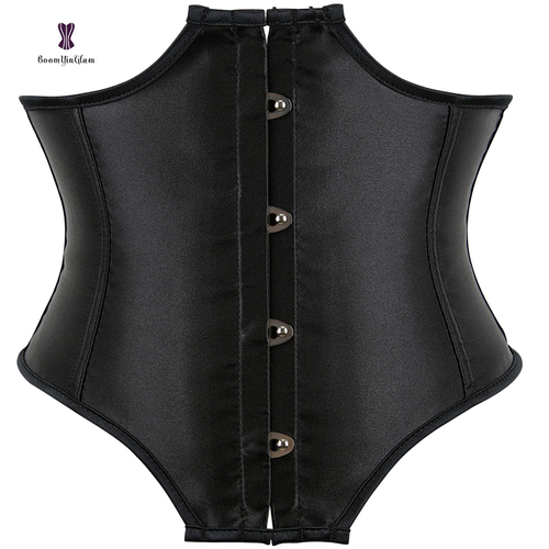 Plus Size Satin Underbust Bustier Corset Sexy Shaper Faja with Hourglass Curve for Retro Lingerie