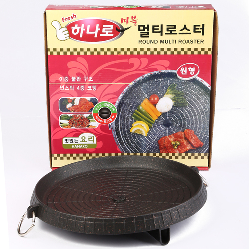 Korean aluminum around non-stick oil leakage design grill pan