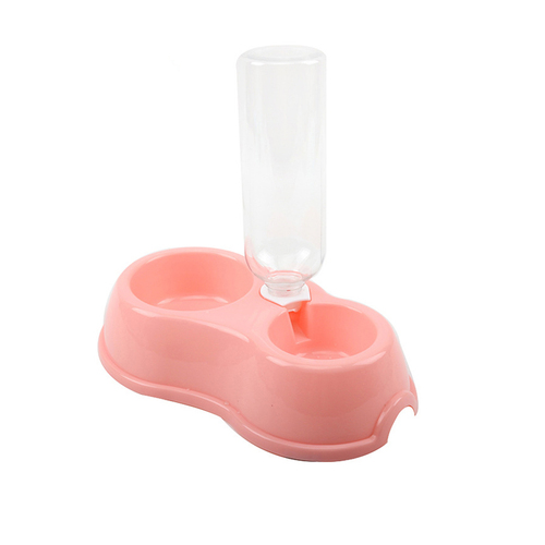 Dogs Cats Feeder Bowl and Automatic Water Dispenser Double Pet Bowls with Automatic Water Bottle