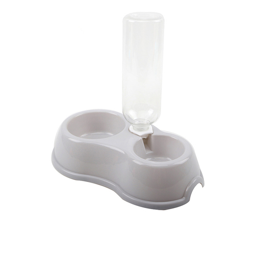 Dogs Cats Feeder Bowl and Automatic Water Dispenser Double Pet Bowls with Automatic Water Bottle
