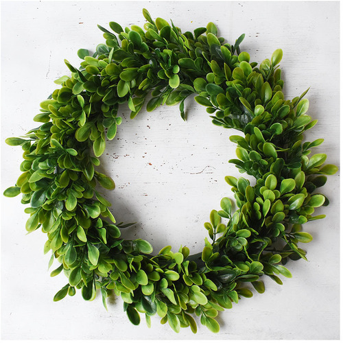  Wedding Decoration Plastic Green Leaf Garland Door Wreath Greenery Artificial Leaves Boxwood Wreaths