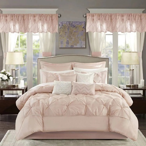 silk bedding bedroom bed linen sets 7 pieces sheets bedsheets king size fluffy comforter luxury with matching curtains