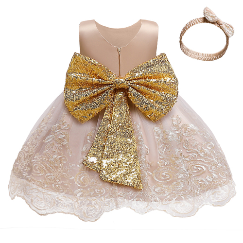 Toddler Baby Girl Dress Big Bow Baptism Dress for Girls First Year Birthday Party Wedding Dress Baby Clothes Tutu Fluffy