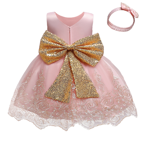 Toddler Baby Girl Dress Big Bow Baptism Dress for Girls First Year Birthday Party Wedding Dress Baby Clothes Tutu Fluffy