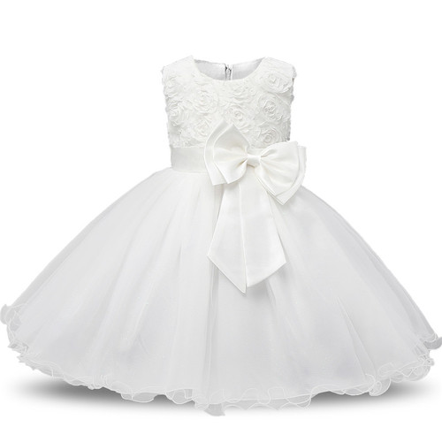 Toddler Baby Girl Dress Big Bow Baptism Dress for Girls First Year Birthday Party Wedding Dress Baby Clothes Tutu Fluffy