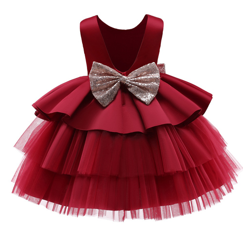 Toddler Baby Girl Dress Big Bow Baptism Dress for Girls First Year Birthday Party Wedding Dress Baby Clothes Tutu Fluffy