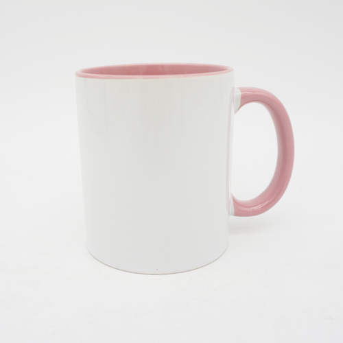 11oz pink full color printing ceramic coffee sublimation blanks straight mug with cool prints
