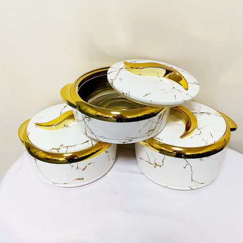 3Pcs Set Insulated Hot Pot Abs Plastic Shell Food Warmer 1.5l 2l 2.5l Casseroles