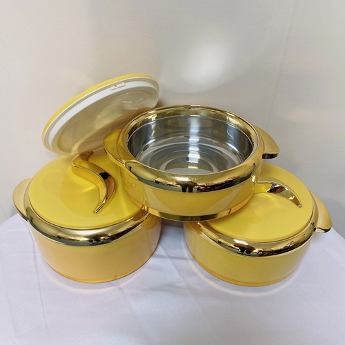 3Pcs Set Insulated Hot Pot Abs Plastic Shell Food Warmer 1.5l 2l 2.5l Casseroles