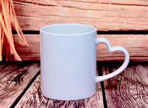 Dropshipping 350ml Rim And Round Handle Ceramic porcelain Mugs With   Blank Sublimation Mugs