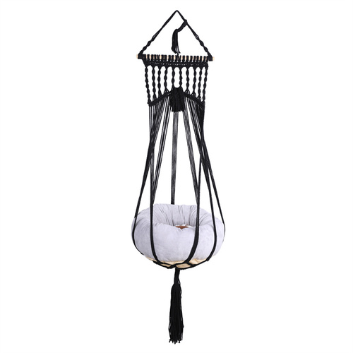 laddawan Macrame Cat Hammock  Hanging Cat Bed with Cushion  cat Swing