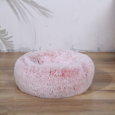 Soft Comfortable Extended Plush Mechanical Cleaning Detachable Pet Supplies Round Donut Cat Round Pet Bed