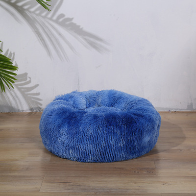 Soft Comfortable Extended Plush Mechanical Cleaning Detachable Pet Supplies Round Donut Cat Round Pet Bed