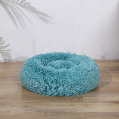 Soft Comfortable Extended Plush Mechanical Cleaning Detachable Pet Supplies Round Donut Cat Round Pet Bed