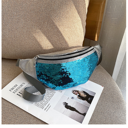 Waterproof Colorful Kids Glitter PU Leather Design Fanny Pack Waist Bag 