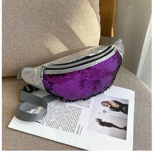 Waterproof Colorful Kids Glitter PU Leather Design Fanny Pack Waist Bag 