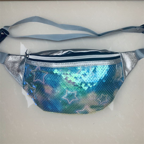 Waterproof Colorful Kids Glitter PU Leather Design Fanny Pack Waist Bag 