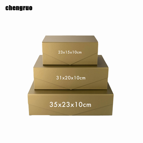 Chengruo Shipping Low Moq Stock Book Style Shape Plate Foldable Magnetic Closure Gift Packaging Paper Box With Ribbon