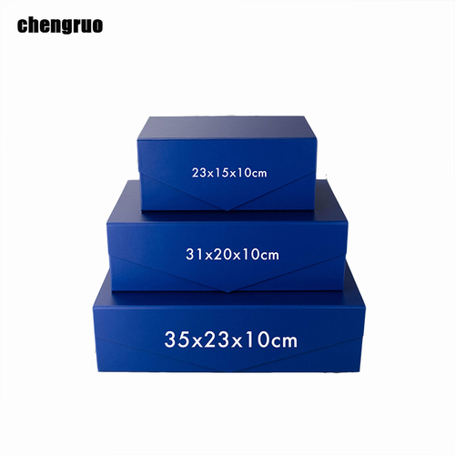 Chengruo Shipping Low Moq Stock Book Style Shape Plate Foldable Magnetic Closure Gift Packaging Paper Box With Ribbon