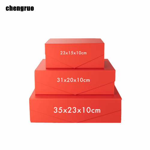 Chengruo Shipping Low Moq Stock Book Style Shape Plate Foldable Magnetic Closure Gift Packaging Paper Box With Ribbon