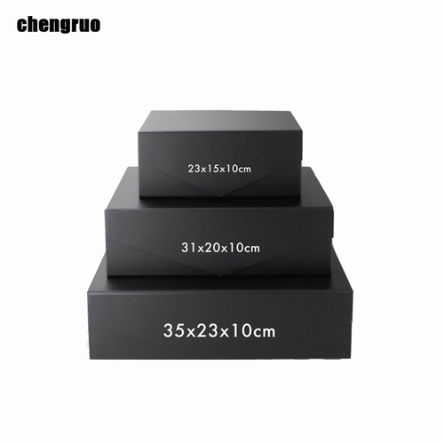 Chengruo Shipping Low Moq Stock Book Style Shape Plate Foldable Magnetic Closure Gift Packaging Paper Box With Ribbon