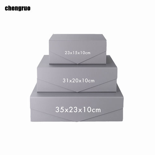 Chengruo Shipping Low Moq Stock Book Style Shape Plate Foldable Magnetic Closure Gift Packaging Paper Box With Ribbon