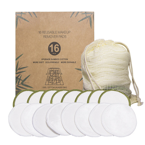  Reusable Bamboo Eco-friendly Make Up Remover Puff Velvet Washable Makeup Remover Pads