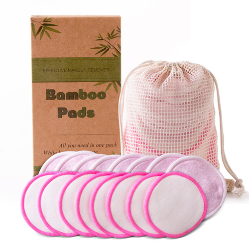  Reusable Bamboo Eco-friendly Make Up Remover Puff Velvet Washable Makeup Remover Pads