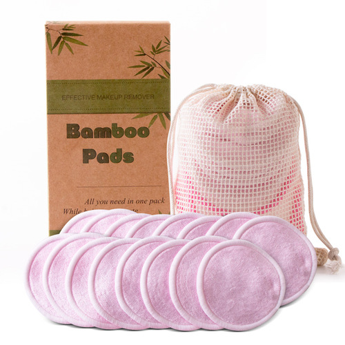  Reusable Bamboo Eco-friendly Make Up Remover Puff Velvet Washable Makeup Remover Pads