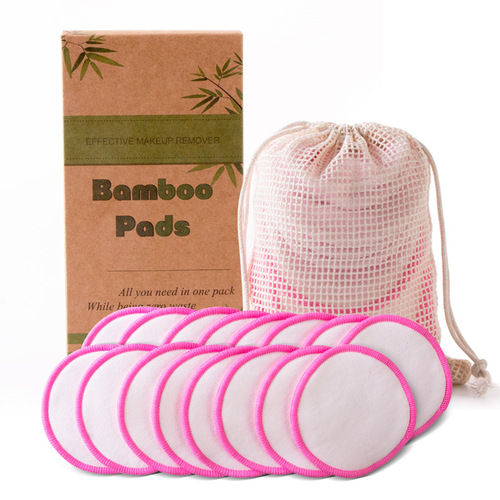  Reusable Bamboo Eco-friendly Make Up Remover Puff Velvet Washable Makeup Remover Pads