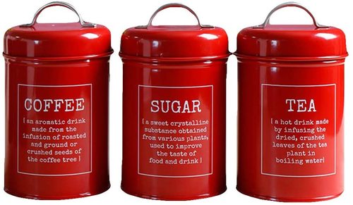 Airtight Kitchen Canister Decorations with Lids Metal Rustic Farmhouse Country Decor Containers for Sugar Coffee Tea Sto
