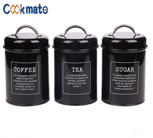Airtight Kitchen Canister Decorations with Lids Metal Rustic Farmhouse Country Decor Containers for Sugar Coffee Tea Sto