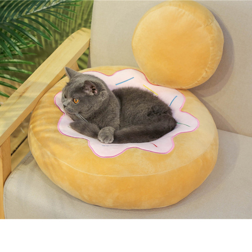 Calming Dog Bed Long Plush Donut Pet Bed Hondenmand Round Orthopedic Lounger Sleeping Bag Kennel Cat Puppy