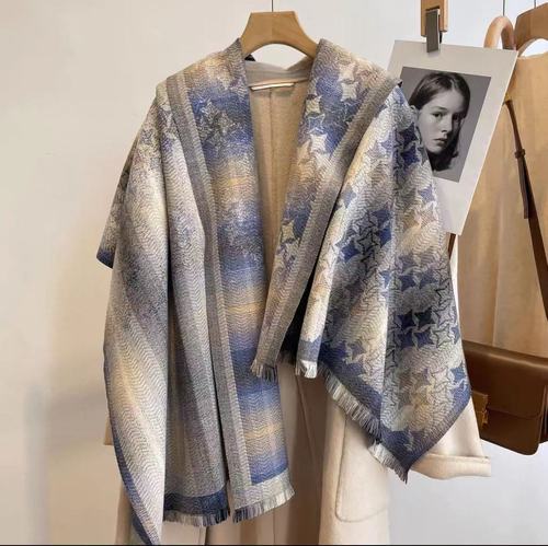 2023 Cashmere Scarf Women's New Winter Silk Scarf Color Contrast Plaid Warm Tassel Shawl Thickened Fashion Neck
