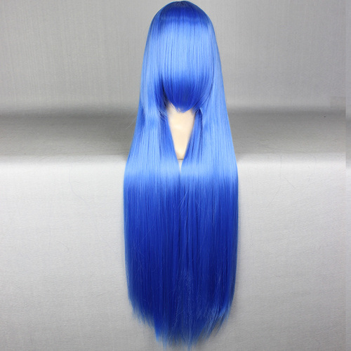  Anime Cosplay Wig Long Bone Straight Synthetic Hair Wigs 80cm Hair Oblique Bangs Party Fashion Wigs