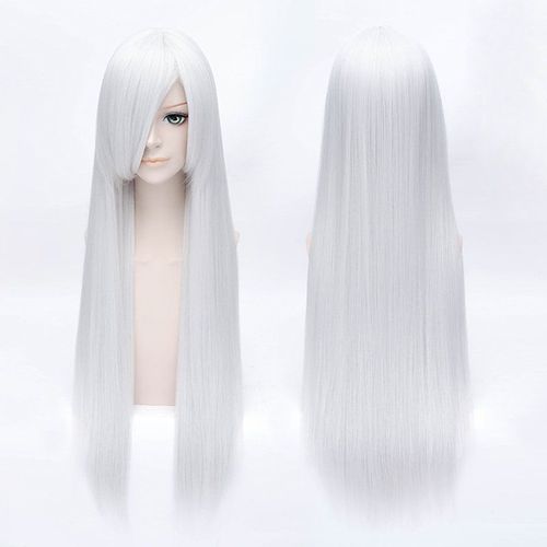  Anime Cosplay Wig Long Bone Straight Synthetic Hair Wigs 80cm Hair Oblique Bangs Party Fashion Wigs