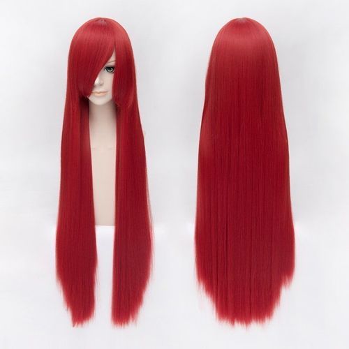  Anime Cosplay Wig Long Bone Straight Synthetic Hair Wigs 80cm Hair Oblique Bangs Party Fashion Wigs