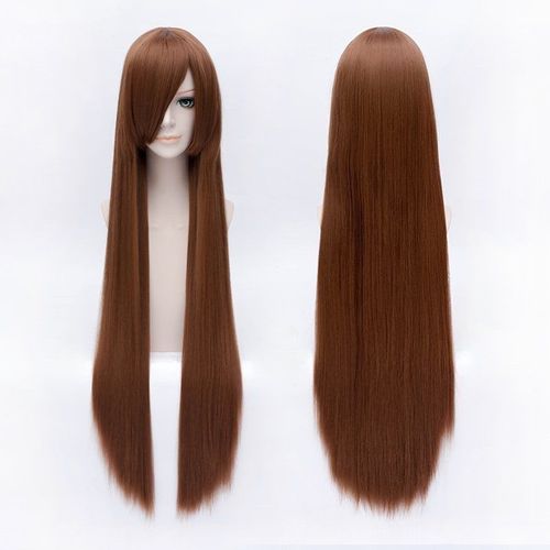  Anime Cosplay Wig Long Bone Straight Synthetic Hair Wigs 80cm Hair Oblique Bangs Party Fashion Wigs