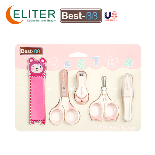 Eliter Hot Sell In Stock Safe Eco-friendly 5 In 1 Newborn Baby Set Babi Care Tool Grooming Kit Baby Kids Grooming Set