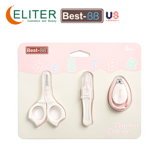 Eliter Hot Sell In Stock 3-in-1 Pink Blue Green Card Chicco Baby Nail Clipper Set Cutter And Nail Trimmer For Baby