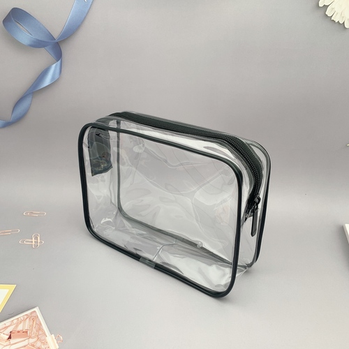     Transparent PVC Cosmetic Bag Women Travel Clear Wash Organizer Pouch