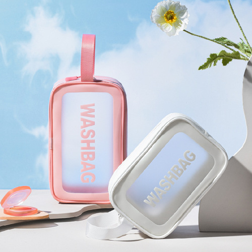 2022 hot selling PU wash bag bath bag , TPU material waterproof makeup cosmetic bag