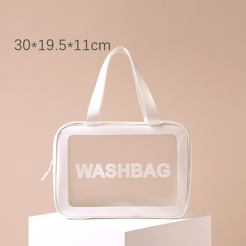   Frosted Translucent PVC Wash Bag Set  Makeup Tote Bag Portable Large Capacity Free Simple Cosmetic 