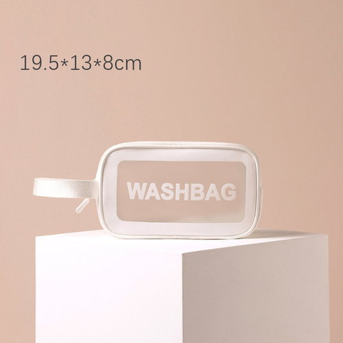   Frosted Translucent PVC Wash Bag Set  Makeup Tote Bag Portable Large Capacity Free Simple Cosmetic 